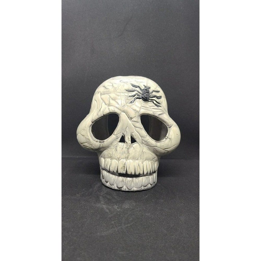 Halloween Skull Spider Web And Spider Luminary